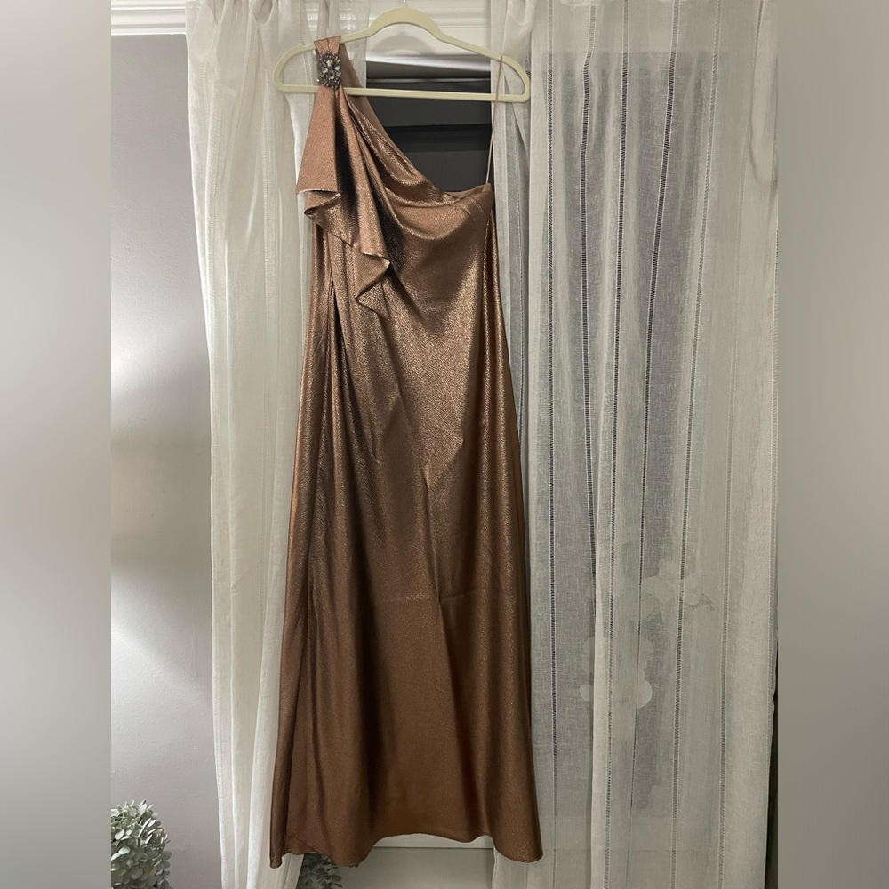 Ralph Lauren gold metallic maxi dress
